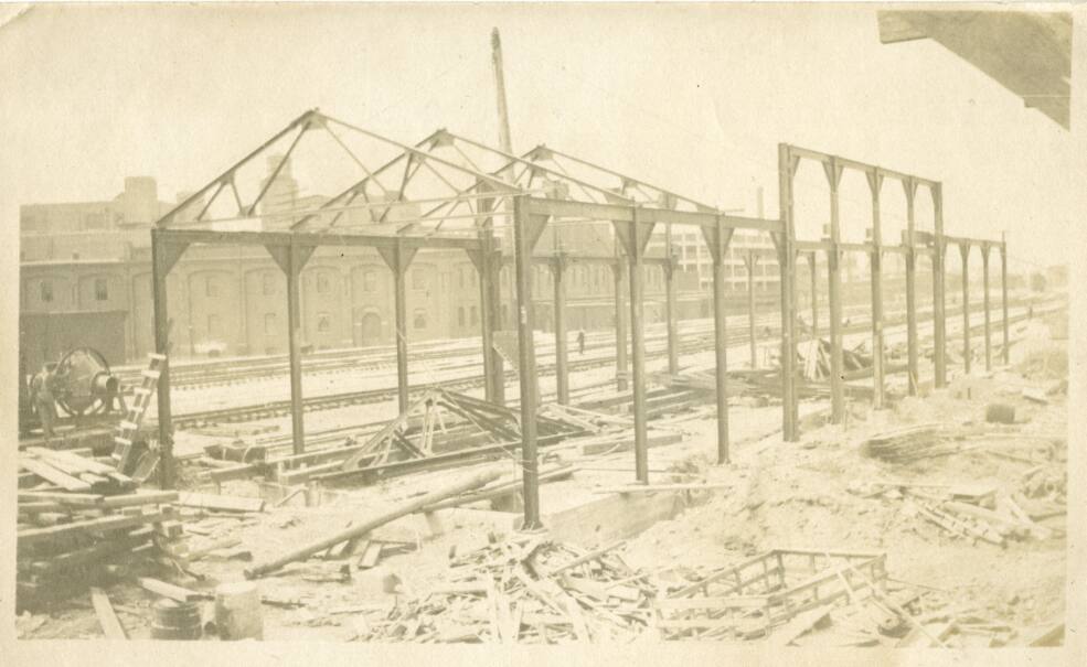 Michigan Central Station framework, circa 1913. Michigan Central Station framework, circa 1913.