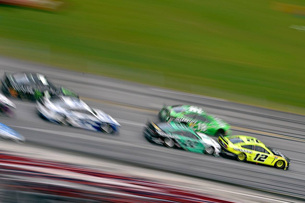 Blaney became the fourth Ford driver to win this season, locking him into the playoffs. Blaney became the fourth Ford driver to win this season, locking him into the playoffs.