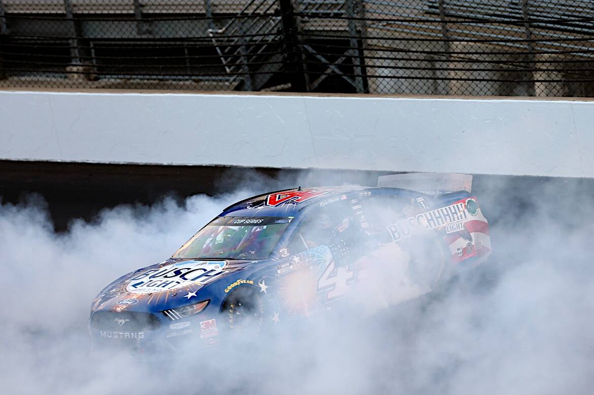 In NASCAR’s Cup Series, Stewart-Haas Racing's Kevin Harvick remained red-hot. In NASCAR’s Cup Series, Stewart-Haas Racing's Kevin Harvick remained red-hot.