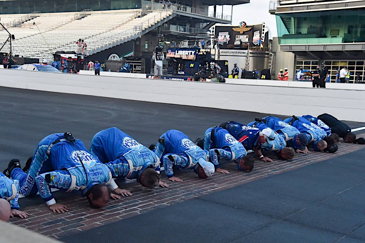 He scored his fourth win of the season by taking the Brickyard 400 on the famed Indy oval. He scored his fourth win of the season by taking the Brickyard 400 on the famed Indy oval.