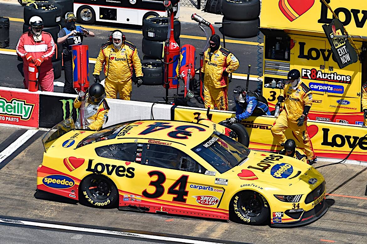 Michael McDowell finished third, Kevin Harvick was fourth and Matt DiBenedetto fifth. Michael McDowell finished third, Kevin Harvick was fourth and Matt DiBenedetto fifth.