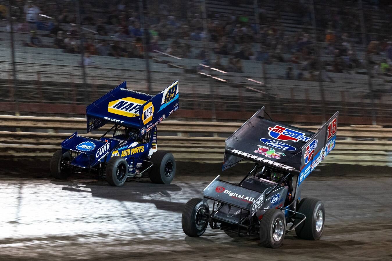 Donny Schatz finished fourth on Friday and 12th on Saturday in a doubleheader at Knoxville. Donny Schatz finished fourth on Friday and 12th on Saturday in a doubleheader at Knoxville.