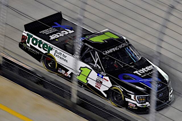 Hailie Deegan got collected in a wreck with 12 to go, ending her night in 25th place. Hailie Deegan got collected in a wreck with 12 to go, ending her night in 25th place.