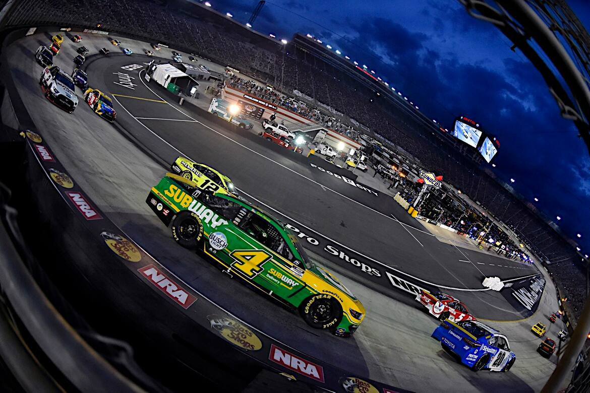 In the NASCAR Cup Series, Kevin Harvick finished second to lead Ford at Bristol Motor Speedway. In the NASCAR Cup Series, Kevin Harvick finished second to lead Ford at Bristol Motor Speedway.