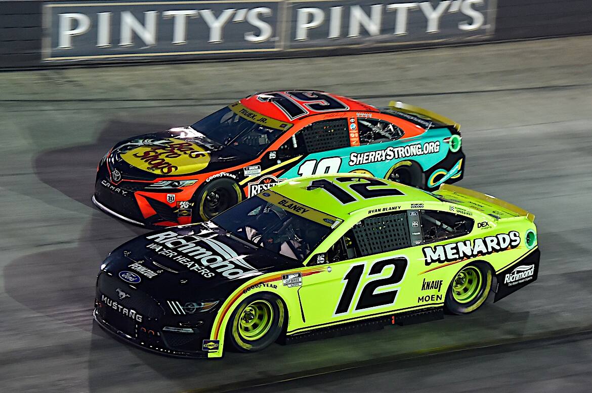 Ryan Blaney (fourth), Brad Keselowski (sixth) and Matt DiBenedetto (10th) made four in the top 10. Ryan Blaney (fourth), Brad Keselowski (sixth) and Matt DiBenedetto (10th) made four in the top 10.