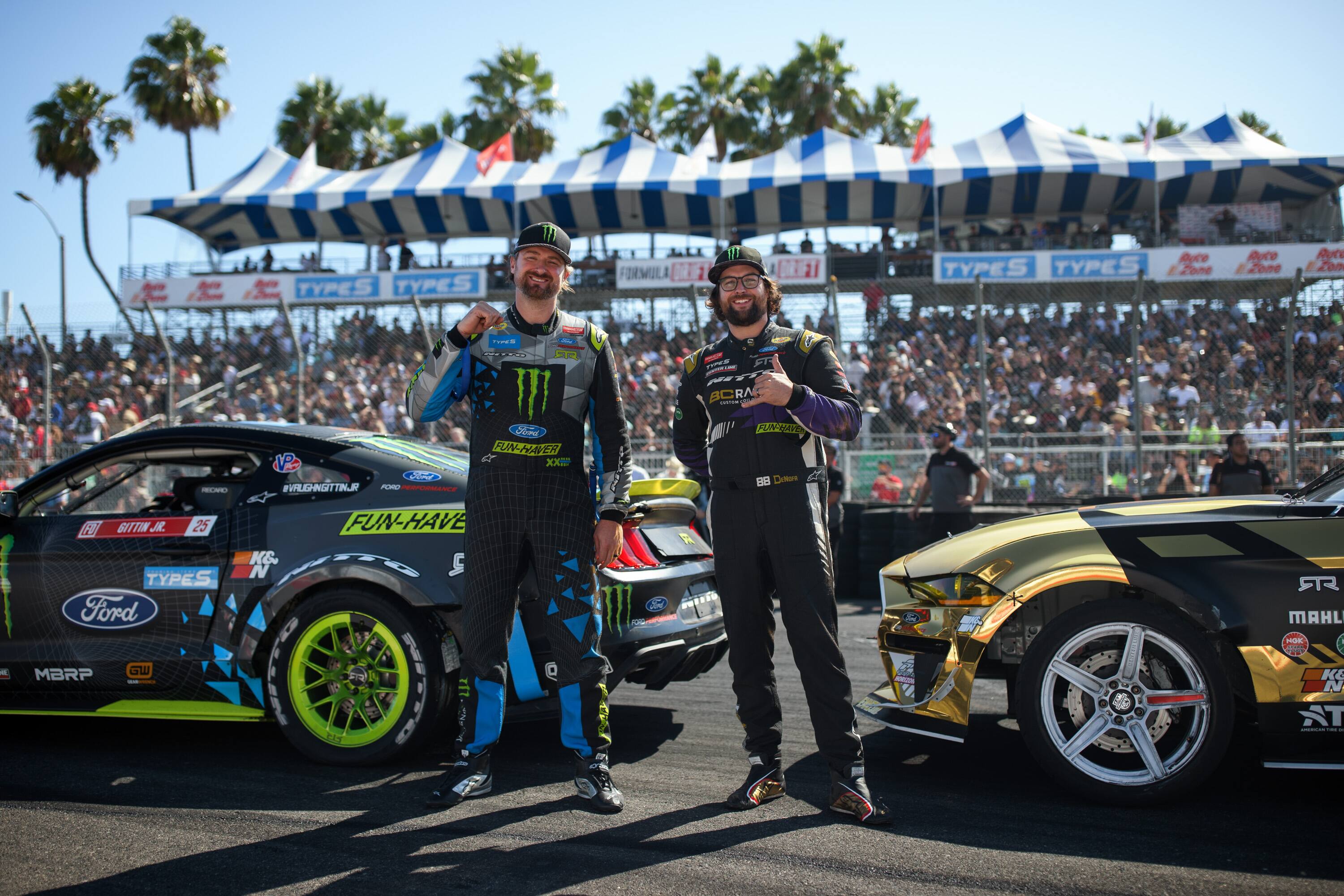 In Formula Drift, Vaughn Gittin Jr. finished on the podium (third) in Long Beach, California. In Formula Drift, Vaughn Gittin Jr. finished on the podium (third) in Long Beach, California.