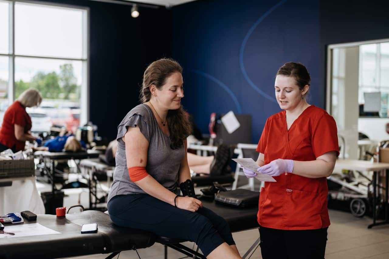 A volunteer at a medical office.