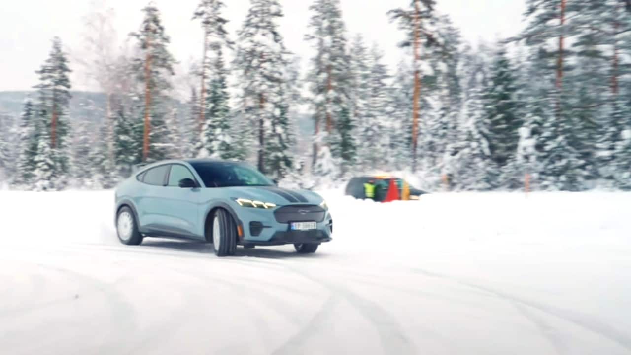 Drift Legend Dances on Ice in Mustang Mach-E Rally